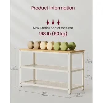 Pantofar Vasagle Alb 30 x 73 x 45 cm