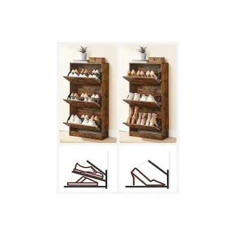 Pantofar, Vasagle, Maro Rustic, 60 x 24 x 120 cm, 3 usi