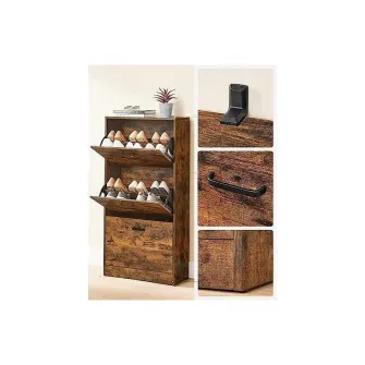 Pantofar, Vasagle, Maro Rustic, 60 x 24 x 120 cm, 3 usi