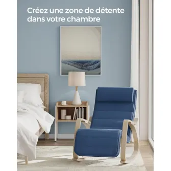 Scaun balansoar, Songmics, Albastru, 121.5x67x84 cm
