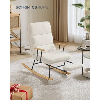 Scaun balansoar Songmics Crem, 113.5 x 60 x 28.5 cm