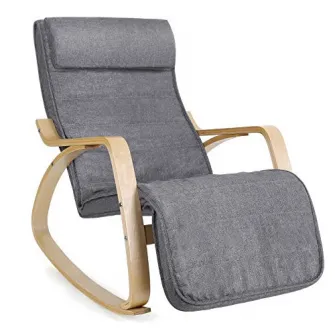 Scaun balansoar, Songmics, Gri, 121.5x67x84 cm