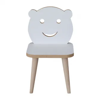 Scaun copii Jerry alb - culoare lemn natural 30x30x52cm