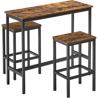 Set Masa si Scaune tip Bar Vasagle, 100x40x90cm/30x40x65cm