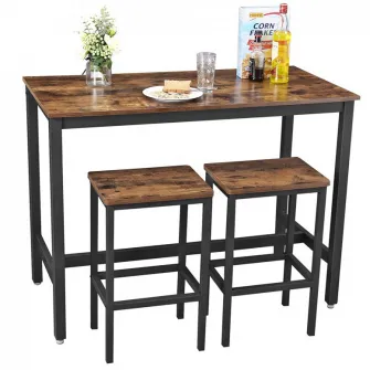 Set Masa tip Bar Vasagle, 120x60x90cm/40x30x65cm