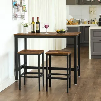 Set Masa tip Bar Vasagle, 120x60x90cm/40x30x65cm