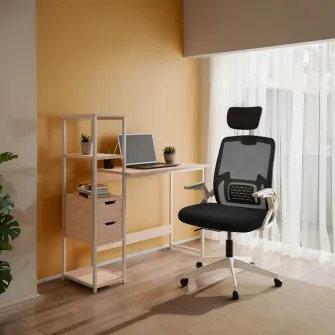 Set mobilier studenti birou si scaun de birou 2 buc Gloryn Pako World Negru 80x37x123 cm