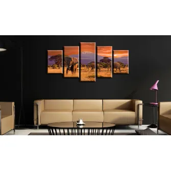 Tablou - Africa: Elephants 100x50 cm