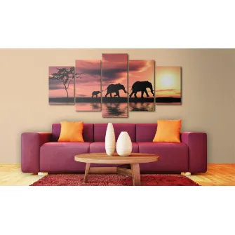 Tablou - African elephants family 200x100 cm