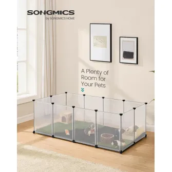 Tarc pentru animale de companie Alb Songmics 143x73x46 cm