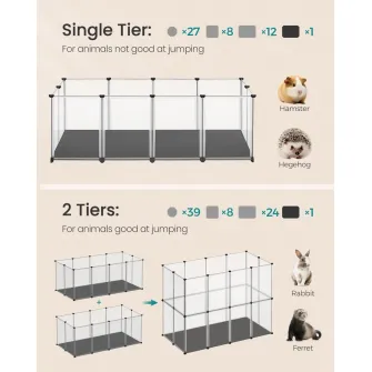 Tarc pentru animale de companie Alb Songmics 143x73x46 cm