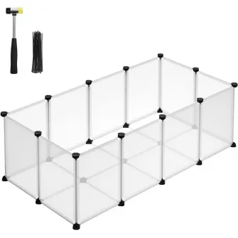 Tarc pentru animale de companie, modular, , Songmics, Alb, 125x63x42 cm