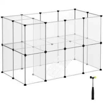 Tarc pentru animale de companie, Songmics, Alb, 143x73x91 cm