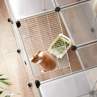 Tarc pentru animale de companie, Songmics, Alb, 143x73x91 cm