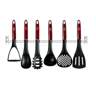 Ustensile pentru Gatit cu Stand, 7 Piese, Burgundy BH/6325