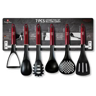 Ustensile pentru Gatit cu Stand, 7 Piese, Burgundy BH/6325
