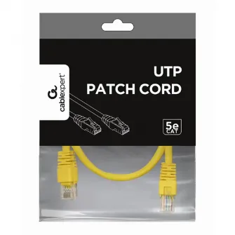 0.5m, Patch Cord Yellow, PP12-0.5M/Y, Cat.5E, Cablexpert, molded strain relief 50u