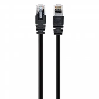 1 m, Patch Cord Black, PP12-1M/BK, Cat.5E, Cablexpert, molded strain relief 50u