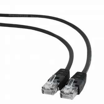 1 m, Patch Cord Black, PP12-1M/BK, Cat.5E, Cablexpert, molded strain relief 50u