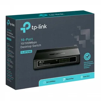 16-port 10/100Mbps Desktop Switch  TP-LINK  TL-SF1016D, Plastic Case