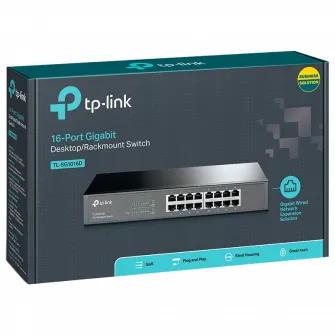 16-port Gigabit Desktop/Rackmount Switch TP-LINK TL-SG1016D, metal case