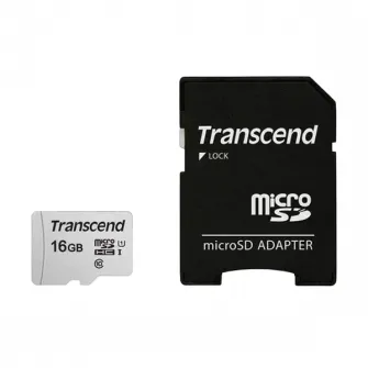 Карта памяти Transcend microSDHC 300S, 16Гб (TS16GUSD300S-A)