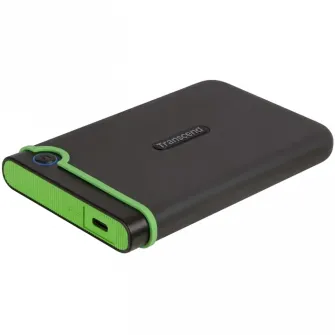 2.0TB (USB3.1/Type-C) 2.5 Transcend StoreJet 25M3C, Iron Gray, Rubber Shock-Resistant, 1T Backup