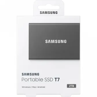 Внешний портативный SSD-накопитель Samsung Portable SSD T7, 2 TB, Grey (MU-PC2T0T/WW)