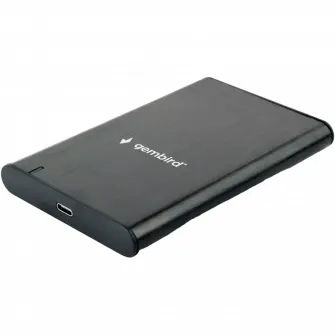 2.5  SATA HDD/SSD 9.5 mm External Case Type-C, Gembird EE2-U3S-6, aluminum, Black