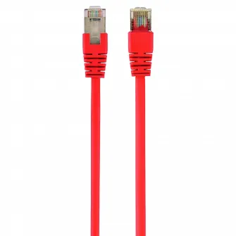 2m, FTP Patch Cord Red, PP22-2M/R, Cat.5E, Cablexpert, molded strain relief 50u