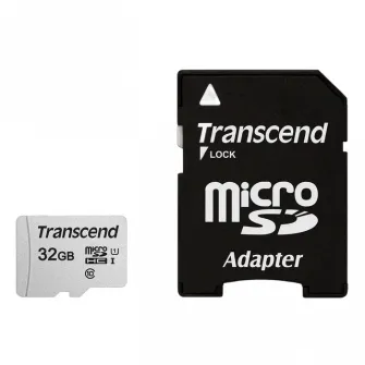 32GB MicroSD (Class 10) UHS-I (U1),+SD adapter, Transcend 