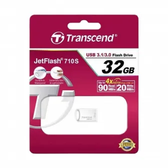 USB Flash накопитель Transcend JetFlash 710, 32Гб, Серебристый