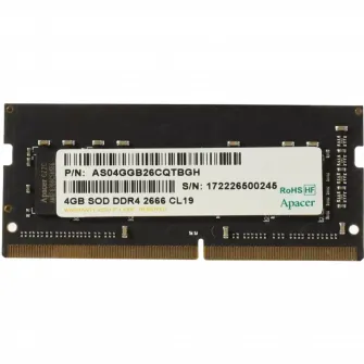 4GB DDR4 - 2666MHz SODIMM Apacer PC21300, CL19, 260pin DIMM 1.2V
