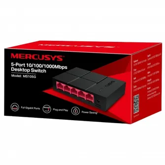 .5-port 10/100/1000Mbps Switch MERCUSYS MS105G, Plastic Case