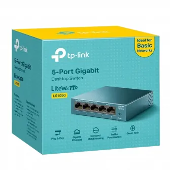 .5-port 10/100/1000Mbps Switch TP-LINK LS105G, steel case
