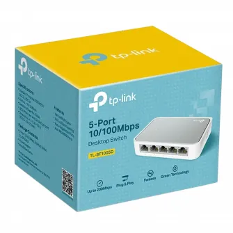 .5-port 10/100Mbps Desktop Switch  TP-LINK TL-SF1005D, Plastic Case