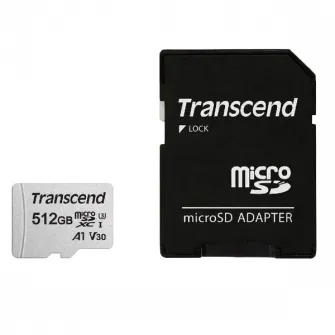 Карта памяти Transcend MicroSDXC Class 10, 512Гб (TS512GUSD300S-A)