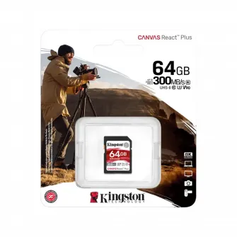 Карта памяти Kingston Canvas React Plus, 64Гб (SDR2/64GB)