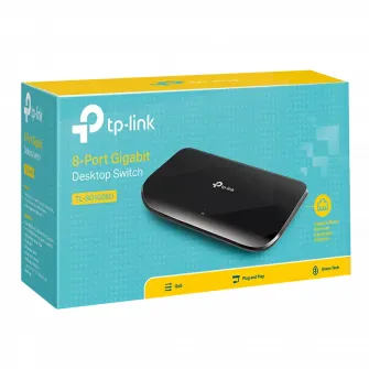 .8-port 10/100/1000Mbps Switch TP-LINK TL-SG1008D, Plastic Case