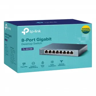 .8-port 10/100/1000Mbps Switch TP-LINK TL-SG108, steel case