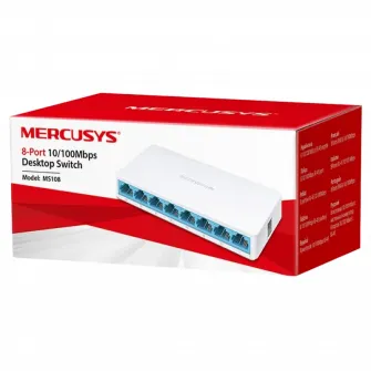.8-port 10/100Mbps Desktop Switch  MERCUSYS MS108, Plastic Case