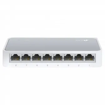 .8-port 10/100Mbps Desktop Switch  TP-LINK TL-SF1008D, Plastic Case