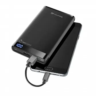 Acumulator extern Cellularline FreePower Slim 8000, 8000mAh, Negru