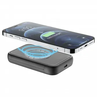 Acumulator extern Cellularline MAG 5000 Wireless, 5000mAh, Negru