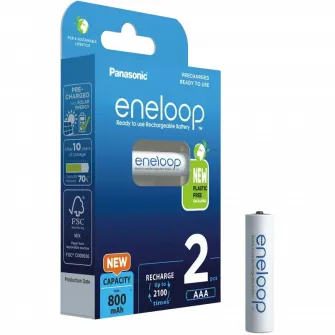 Acumulatori Panasonic BK-4MCDE/2CP, AAA, 800mAh, 2buc.