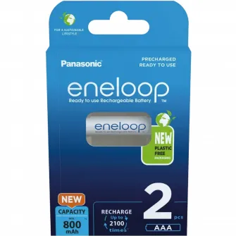 Acumulatori Panasonic BK-4MCDE/2CP, AAA, 800mAh, 2buc.