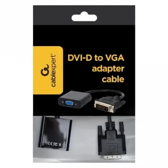 Видеоконвертер Cablexpert A-DVID-VGAF-01, DVI-D (M) - SVGA (F), 0,2м, Чёрный
