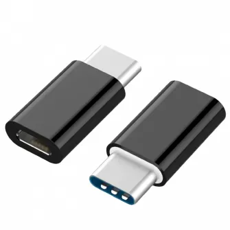 Адаптер Cablexpert A-USB2-CMmF-01, micro-USB (F)/USB Type-C, 0,3м, Чёрный