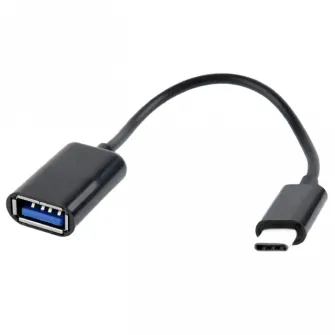 Адаптеры Cablexpert A-OTG-CMAF2-01, USB Type-A/Type-C, 0,2м, Чёрный