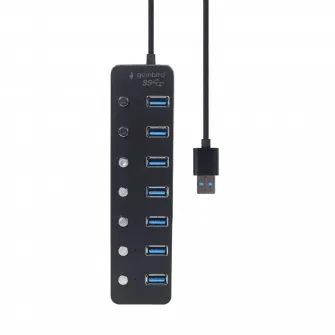 USB-концентратор Gembird UHB-U3P7P-01, Чёрный